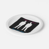 新郎および新郎の陽気な結婚式 ペーパープレート (アングル)