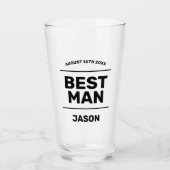 新郎からの花婿の付添人への花婿介添人ビールガラスのギフト タンブラーグラス (正面)