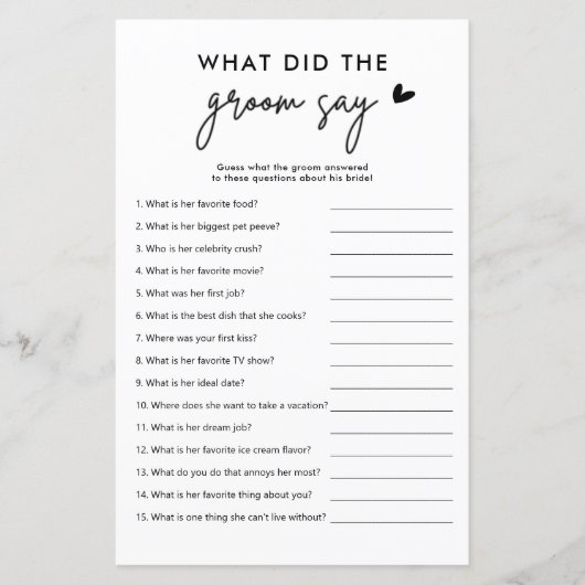 新郎がゲームカードを言ったミニマルな人 (正面)