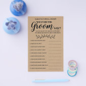 新郎がブライダルシャワーゲーム素朴カードと言った内容 チラシ (シングル)