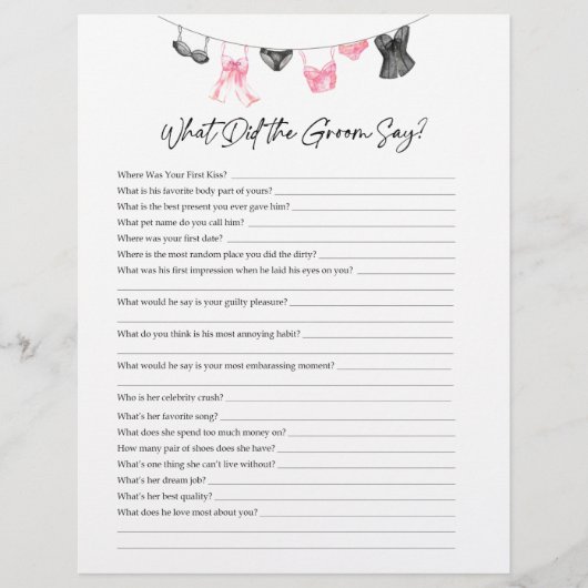 新郎がランジェリーと言うパーティーゲーム (正面)