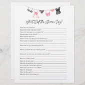 新郎がランジェリーと言うパーティーゲーム (正面/裏面)