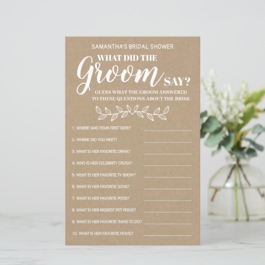 新郎が何と言ったかブライダルシャワーバイリンガルゲーム (スタンド正面)