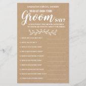 新郎が何と言ったかブライダルシャワーバイリンガルゲーム (正面)