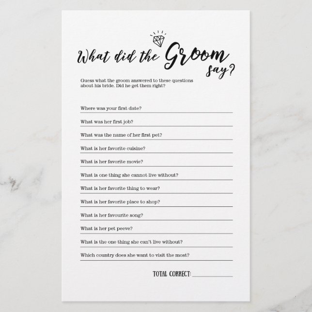 新郎が何と言ったかブライダルシャワー (正面)