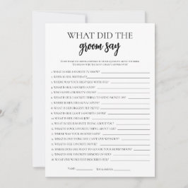 新郎が何と言ったかミニマルなブライダルシャワー 招待状