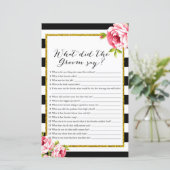 新郎が何と言ったか – ブライダルシャワーゲーム (スタンド正面)