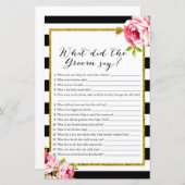 新郎が何と言ったか – ブライダルシャワーゲーム (正面/裏面)