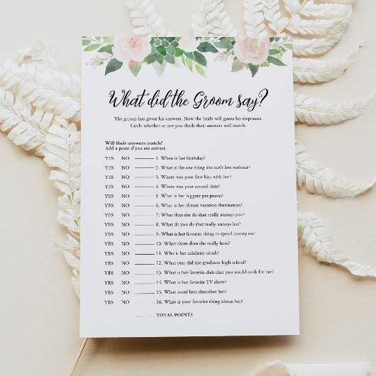 新郎が何と言ったかDEVONブライダルゲームカード 招待状