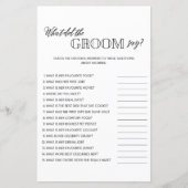 新郎が何と言ったミニマルブライダルシャワーゲーム (正面)