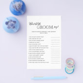 新郎が何と言ったミニマルブライダルシャワーゲーム チラシ (シングル)