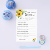 新郎が言うひまわりのブライダルシャワーゲームカード チラシ (シングル)