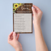 新郎が言うヒマワリブライダルシャワーゲームカード チラシ (ハンドル)