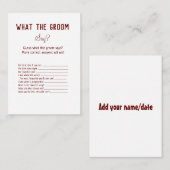 新郎が言うブライダルシャワー ノートカード (正面/裏面)