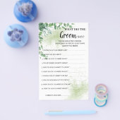 新郎が言うユーカリ緑のゲームカード チラシ (シングル)