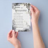 新郎が言う黒いバラブライダルシャワーゲームカード チラシ (ハンドル)