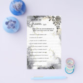 新郎が言う黒いバラブライダルシャワーゲームカード チラシ (シングル)