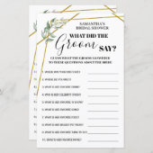 新郎が言った二カ国語ブライダルシャワーゲーム (正面/裏面)