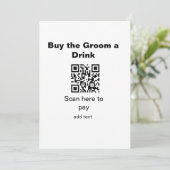 新郎に乾杯を買うためのQRコードをスキャンする 招待状 (スタンド正面)