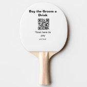 新郎に乾杯を買う QR コードをスキャンする仲人 卓球ラケット (裏面)