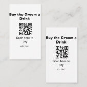 新郎に乾杯を買う QR コードをスキャンする仲人 名刺 (正面/裏面)