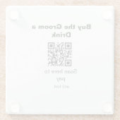 新郎に乾杯を買う QR コードをスキャンする ガラスコースター (裏面)