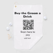 新郎に乾杯を買う QR コードをスキャン ゴルフタオル (インサイチュ)
