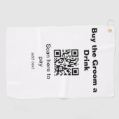 新郎に乾杯を買う QR コードをスキャン ゴルフタオル (横)