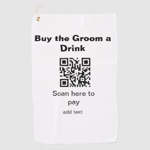 新郎に乾杯を買う QR コードをスキャン ゴルフタオル