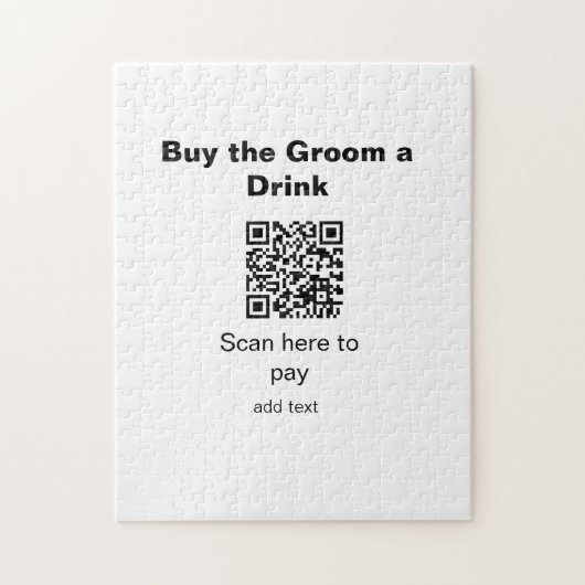 新郎に乾杯を買うQRコードをスキャンする ジグソーパズル (縦)