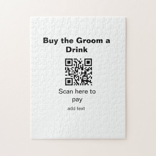 新郎に飲み代を払うQRコードをスキャンする仲人 ジグソーパズル (縦)