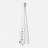 新郎のためのおもしろいの独身のタイのギフト"私は取られます" ネクタイ (正面)