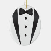 新郎のためのタキシードの結婚祝いそして支柱 セラミックオーナメント (右)