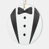 新郎のためのタキシードの結婚祝いそして支柱 セラミックオーナメント (左)