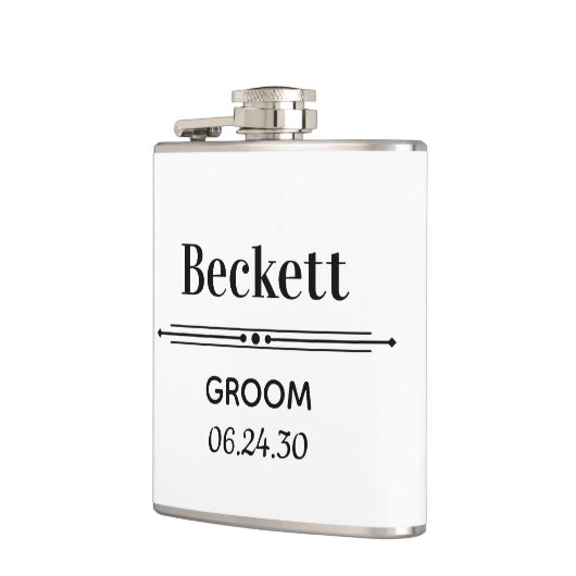 新郎のためのパーソナライズされたフラスコ フラスク (左)