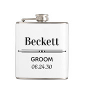 新郎のためのパーソナライズされたフラスコ フラスク (正面)