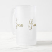 新郎のための曇りガラスのマグ フロストグラスビールジョッキ (正面左)