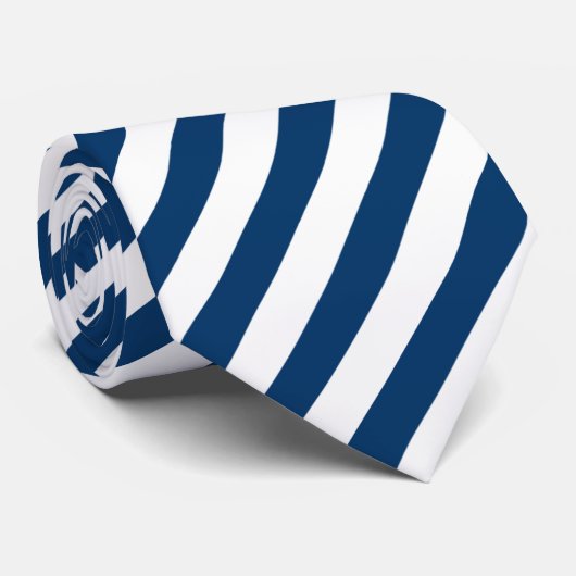 新郎のための濃紺そして白くストライプのな結婚式のタイ ネクタイ (ロール)