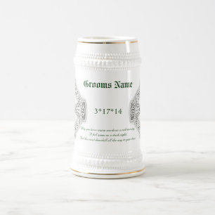 新郎のアイルランドの天恵のケルト十字ステイン ビールジョッキ
