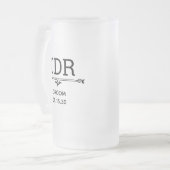 新郎のイニシャル フロストグラスビールジョッキ (正面左)