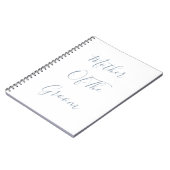 新郎のウェディングギフトのお願いの埃っぽい青い母 ノートブック (左側)