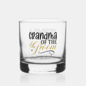 新郎のエレガントおばあちゃんが名前を追加結婚する ウイスキーグラス (正面)
