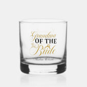 新郎のエレガントおばあちゃん名前を追加 ウイスキーグラス (正面)