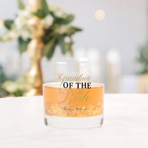 新郎のエレガントおばあちゃん名前を追加 ウイスキーグラス