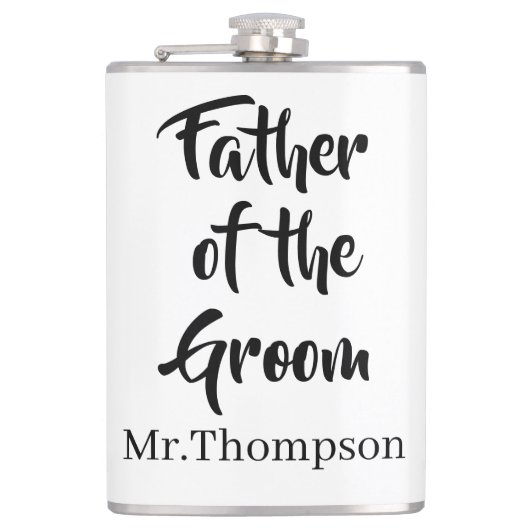 新郎のカスタムウェディングの親ギフトの父 フラスク (正面)