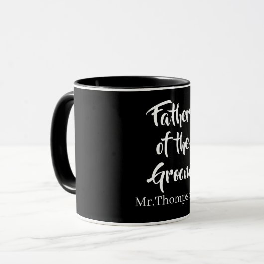 新郎のカスタムウェディングの親ギフトの父 マグカップ (正面左)