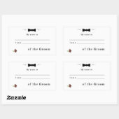 新郎のステッ結婚カーとの関係 長方形シール (シート)