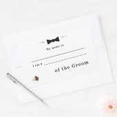 新郎のステッ結婚カーとの関係 長方形シール (封筒)