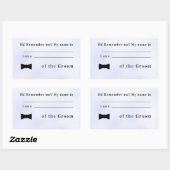 新郎のステッ結婚カーとの関係 長方形シール (シート)