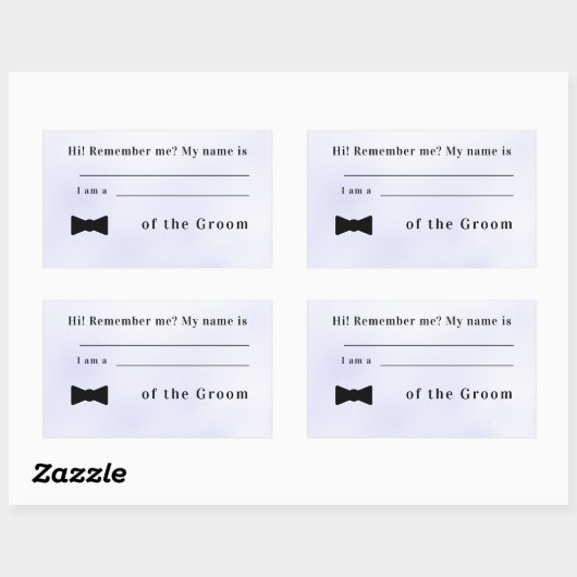 新郎のステッ結婚カーとの関係 長方形シール (シート)